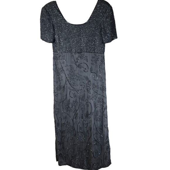Interlude California Beaded Dress Smoky Grey M - Picture 1 of 8
